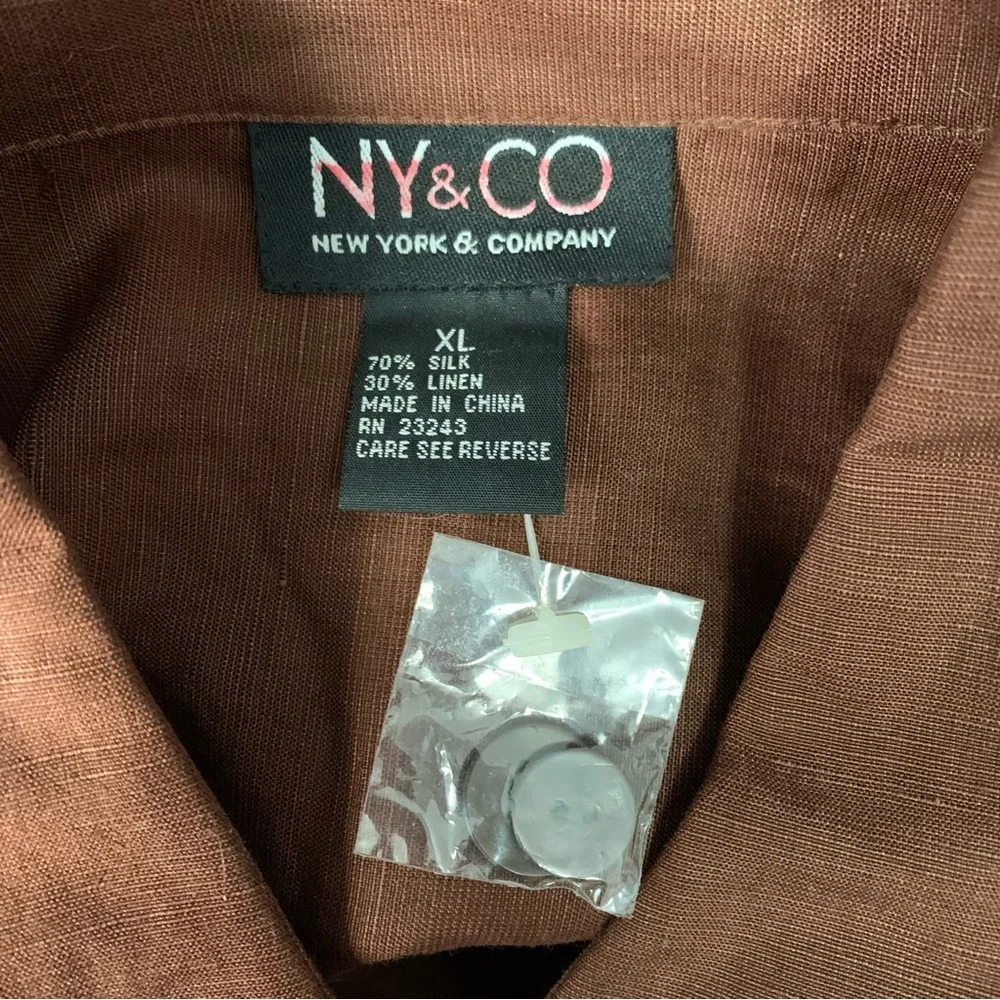 New York & Company Silk & Linen Blend Sleeveless Tunic